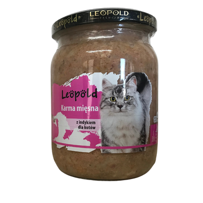  Leopold Alimento a base di carne di tacchino per gatti 500g (barattolo)