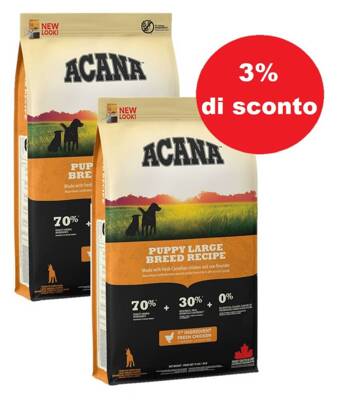 Acana Heritage Puppy Large Breed 2x11,4kg - 3% di sconto in un set