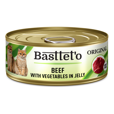 Basttet'o Original Manzo con verdure in gelatina per gatti 85g (lattina)