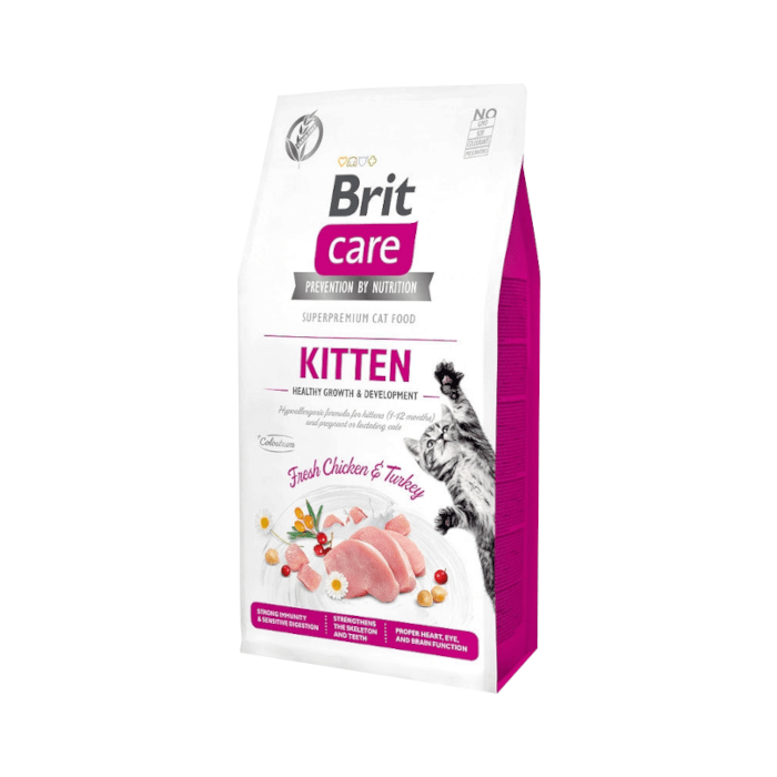 Brit Care Cat Grain-Free Kitten Healthy Growth & Development Con pollo e tacchino 2kg
