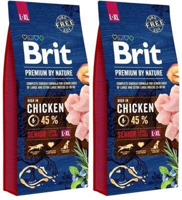 Brit Premium By Nature Senior L+XL Con pollo 15kg x2