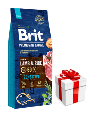 Brit Premium By Nature Sensitive Con agnello e riso 15kg + sorpresa per cani GRATIS