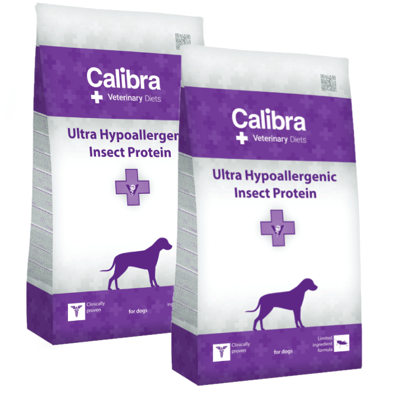 Calibra Veterinary Diets Proteine ​​dell'insetto ultra ipoallergeniche per cani 12kg x 2