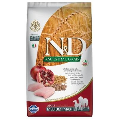 Farmina N&D Ancestral Grain Canine Adult Medium&Maxi Chicken&Pomegranate 12kg x2
