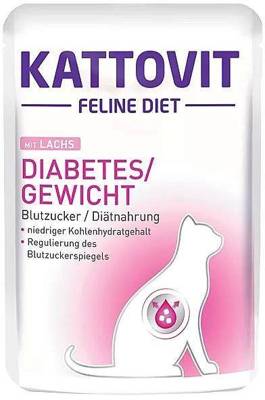 Kattovit Diabetes/Gewicht Salmone 85 g bustina