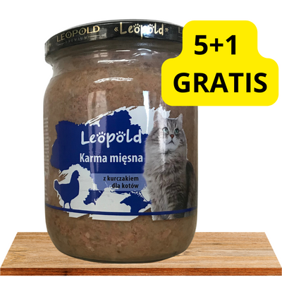 Leopold Carne di pollo per gatti 6x500g (barattolo)