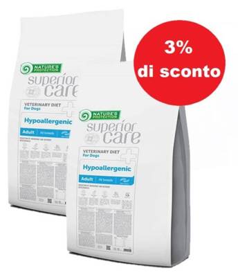 NATURES PROTECTION Superior Care Veterinary Diet Hypoallergenic Insect Adult All Breeds 2x10kg - 3% di sconto in un set