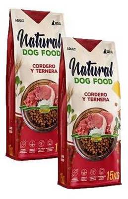 Natural Dog Food 15kg. 62%  di carne - Senza pollo x 2