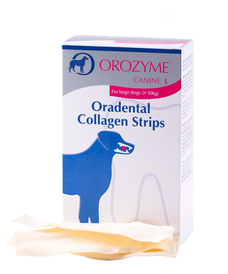Orozyme Oradental Collagen Strips Tamponi di pulizia al collagene per cani L 141g