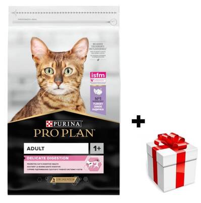 PRO PLAN Delicate Digestion cibo per gatti ricco di tacchino 10kg + sorpresa per il gatto GRATIS