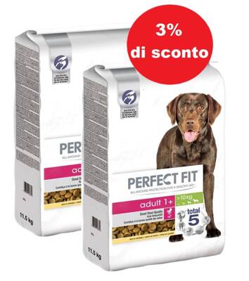 Perfect Fit™ - alimento completo secco per cani adulti di taglia media e grande, ricco di pollo 2x11,5 kg - 3% di sconto in un set