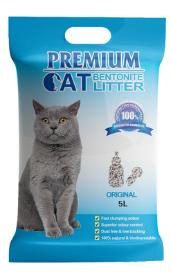 Premium Cat Lettiera alla Bentonite per gatti - Naturale per gatti 5L
