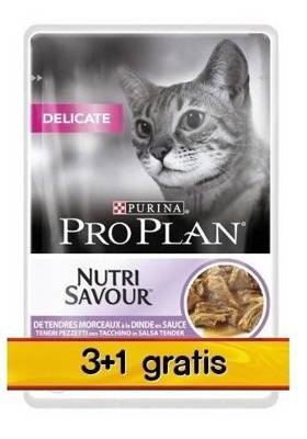 Purina Pro Plan Delicate Tacchino delicato per gatti 4x85g (3+1 GRATIS)