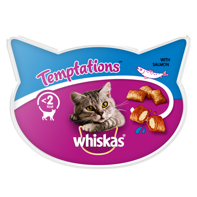 WHISKAS Temptations con Salmone - Bocconcino per gatti 60g